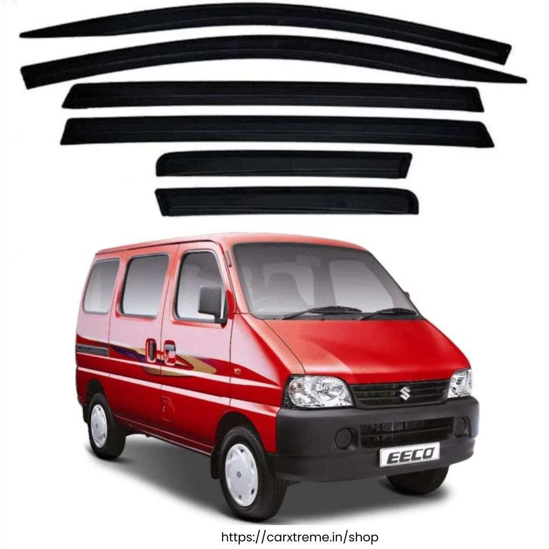Black Shine Maruti Eeco Door Visor Set of 6 Piece
