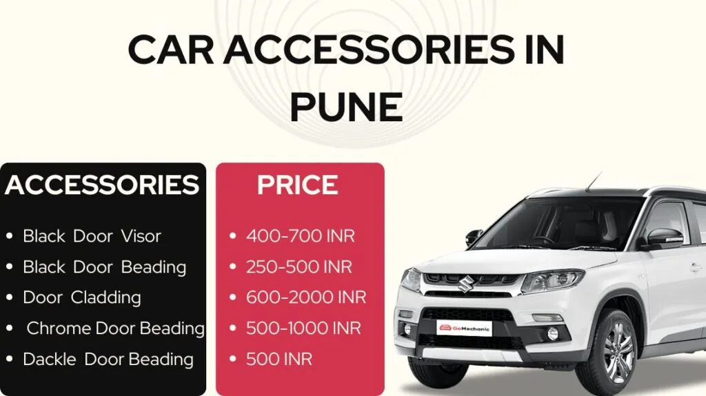 car accessories in pune price table