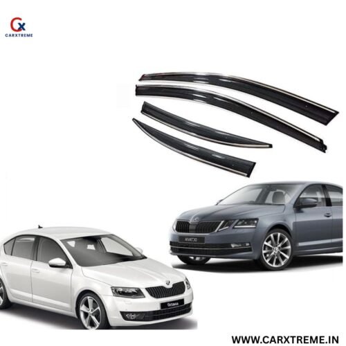 New Octavia Chrome Door Visor l Set of 4 l Black